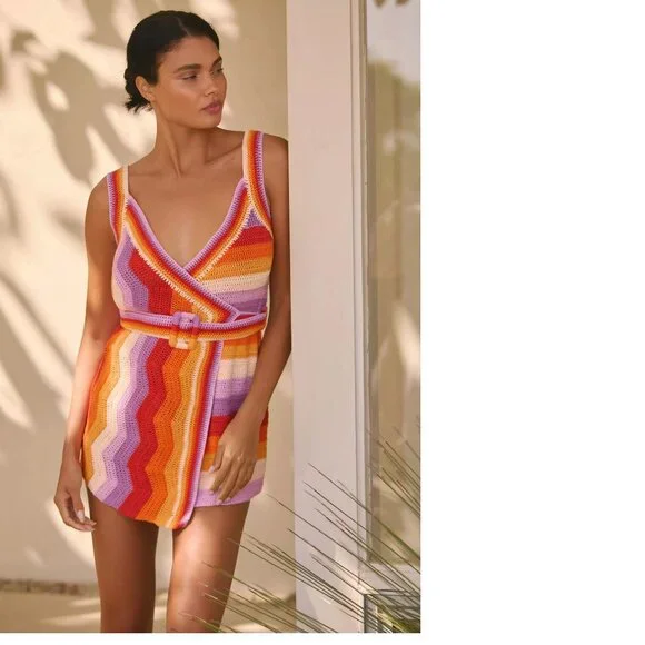 FARM Rio | Dresses | Farm Rio Multicolor Striped Mini Dress | Poshmark